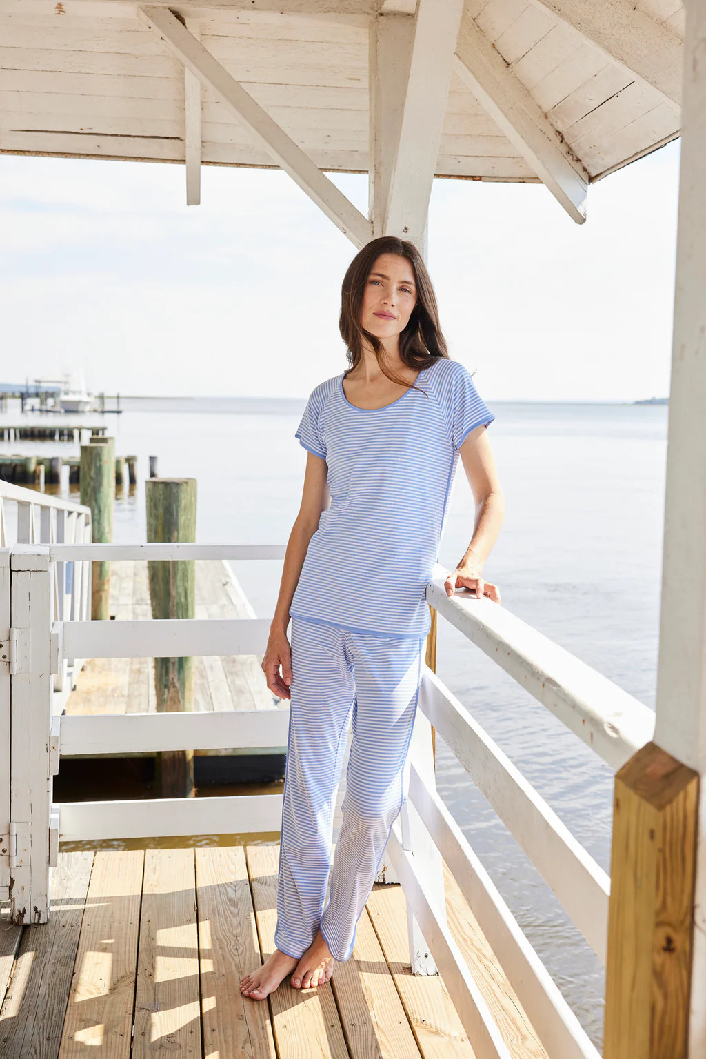 Pima Short-Long Set in Hydrangea | Lake Pajamas