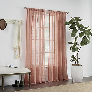 Linden Street Sycamore Embroidered Sheer Rod Pocket Curtain Panel | JCPenney