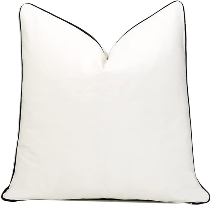 22x22inches Square Solid White Black Velvet Throw Pillow Covers Soft Decorative Cushion Covers Pi... | Amazon (US)