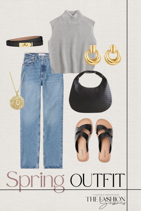 Spring Outfit | Jeans | Neutral Spring Outfit Ideas | Women's Outfit | Fashion Over 40 | Forties I Sandals | Gold | Fashion | Blouse | Workwear | Accessories | The Fashion Sessions | Tracy

#LTKover40 #LTKshoecrush #LTKstyletip