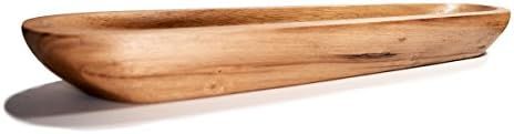 RoRo Hand-carved Acacia Wood Long Bread Tray, 21 Inch Dugout Canoe Style | Amazon (US)