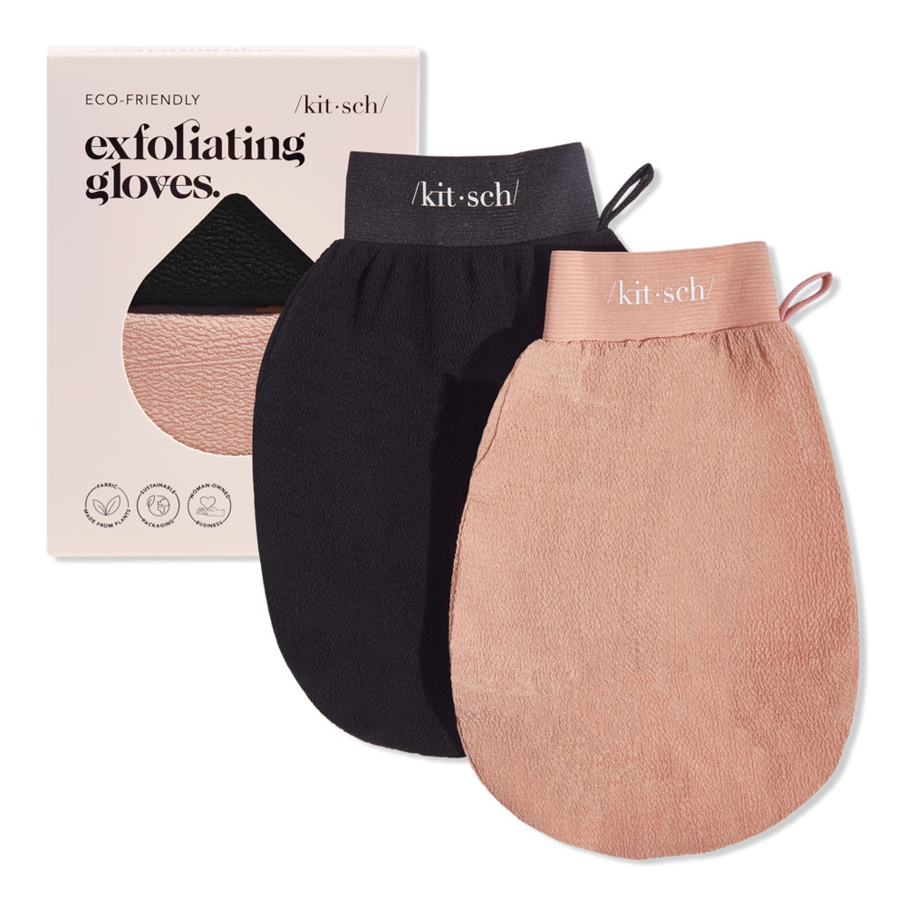 Kitsch Exfoliating Glove 2pc Set - Black & Terracotta | Ulta
