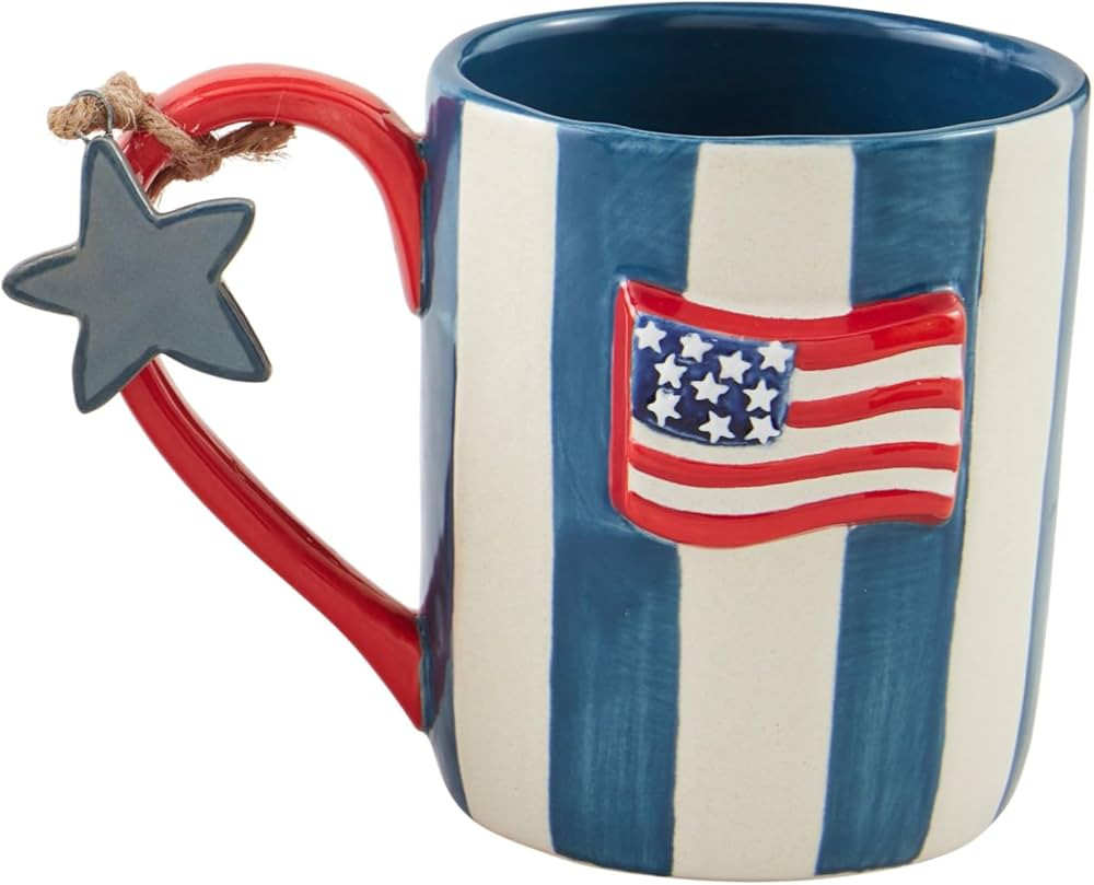 Mud Pie Americana Mug Set, 15 oz, Flag | Amazon (US)