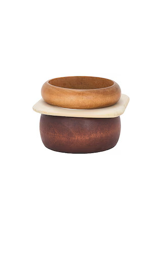 Multi Colored Wooden Bangles Set Of 3 in Multi | Revolve Clothing (Global)