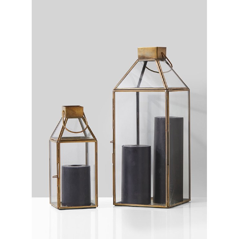 Serene Spaces Living Small Size Square Gold Lantern, Measures 10 inches Tall, Sold Individually | Walmart (US)