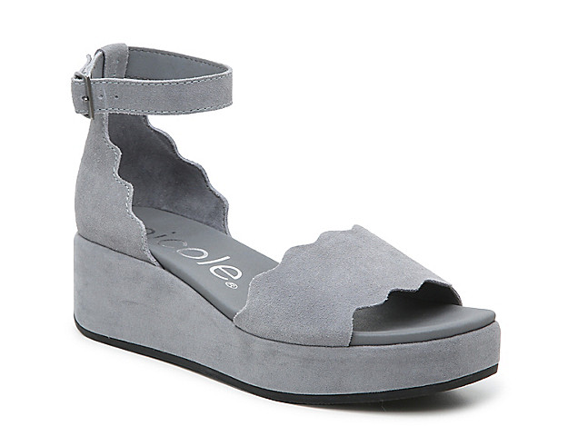 Nicole Kampa Wedge Sandal - Women's - Blue | DSW