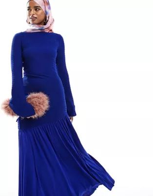 Daska pleated hem maxi dress in cobalt blue | ASOS (Global)