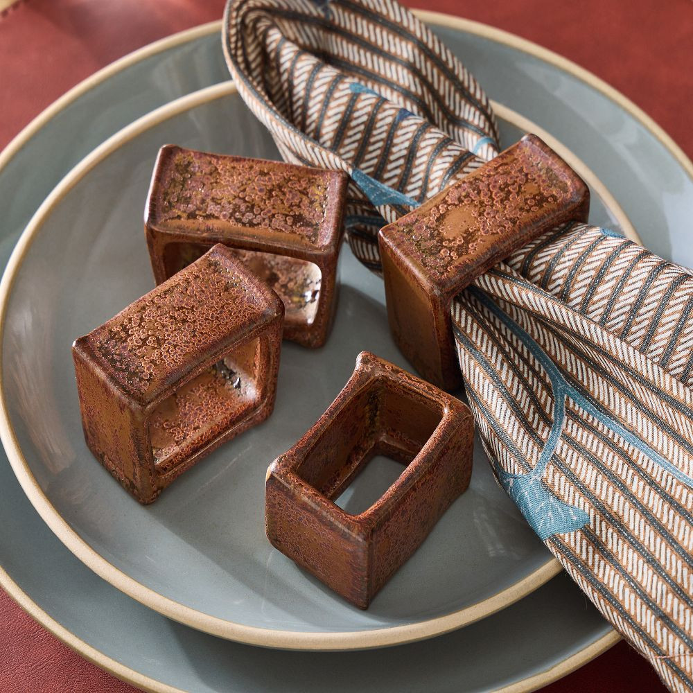 Kei Glazed Ceramic Napkin Ring Sets | West Elm (US)