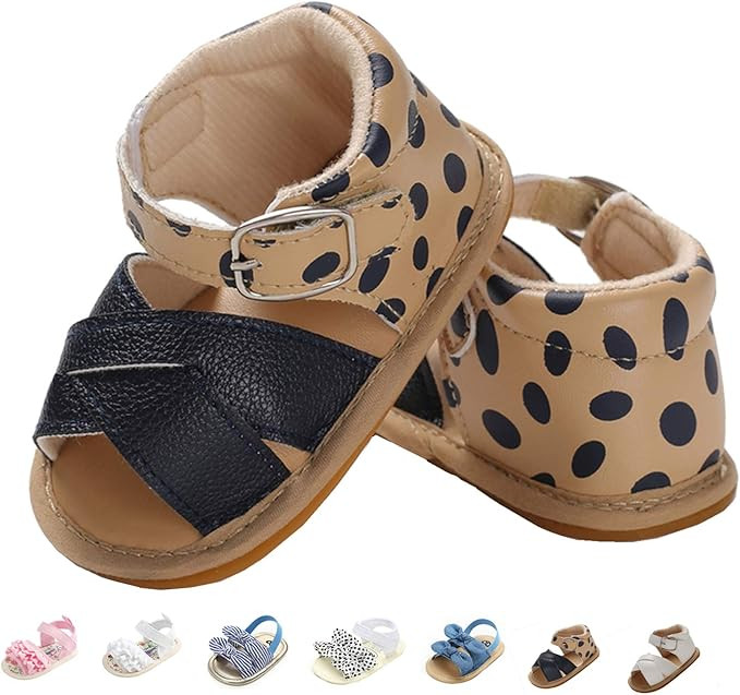Baby Girls Sandals Rubber Sole Outdoor First Walker Toddler Girls Boys Summer Shoes | Amazon (US)