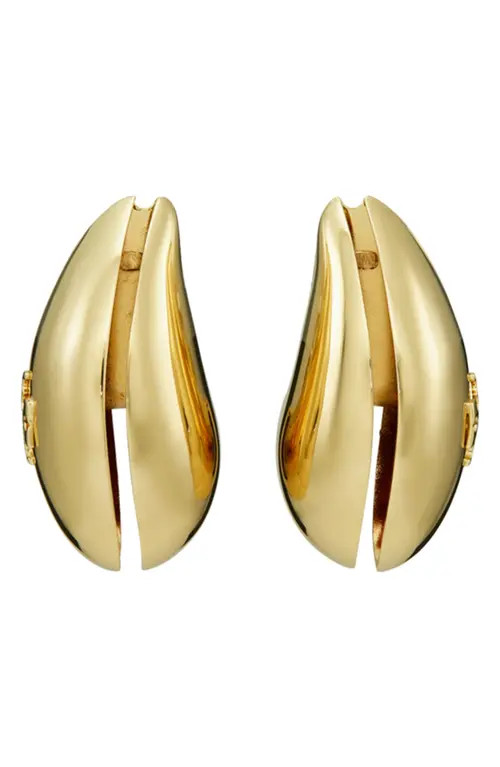 Tory Burch Wave Clip-On Earrings in Light Brass at Nordstrom | Nordstrom