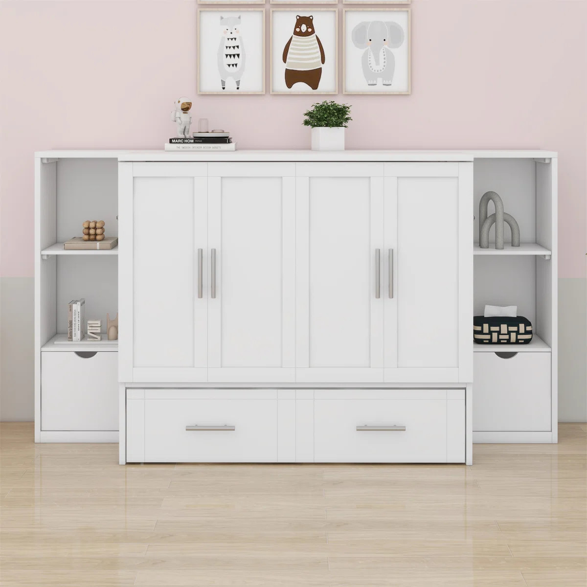 Bed Murphy Storage Bed with Shelves, Drawers and USB Ports | Wayfair North America