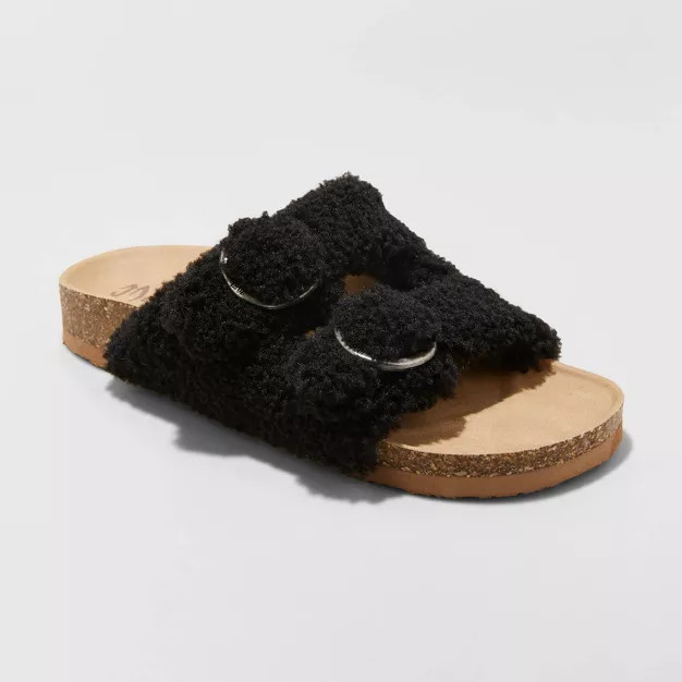 Women's Mad Love Joanna Sherpa Lined Footbed Sandals | Target