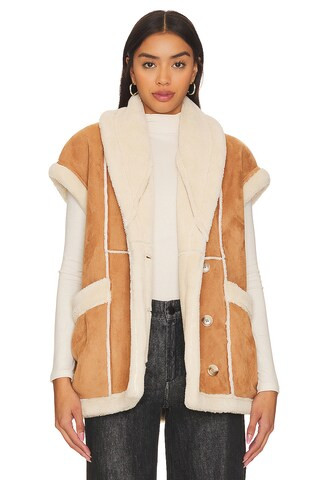 BLANKNYC Faux Leather Sherpa Vest in Feels Natural from Revolve.com | Revolve Clothing (Global)