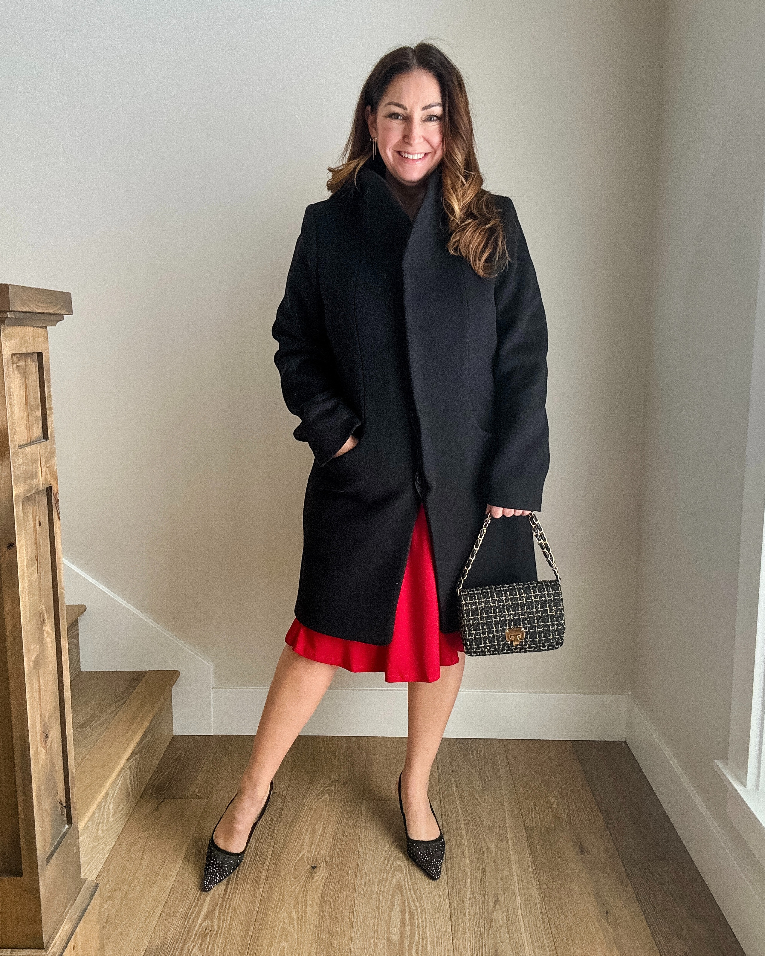 Aritzia Wool and Cashmere CAr Coat with high collar great with holiday dresses, true to size, L // Dress tts, 12  

 

#LTKCyberWeek #LTKSaleAlert #LTKMidsize