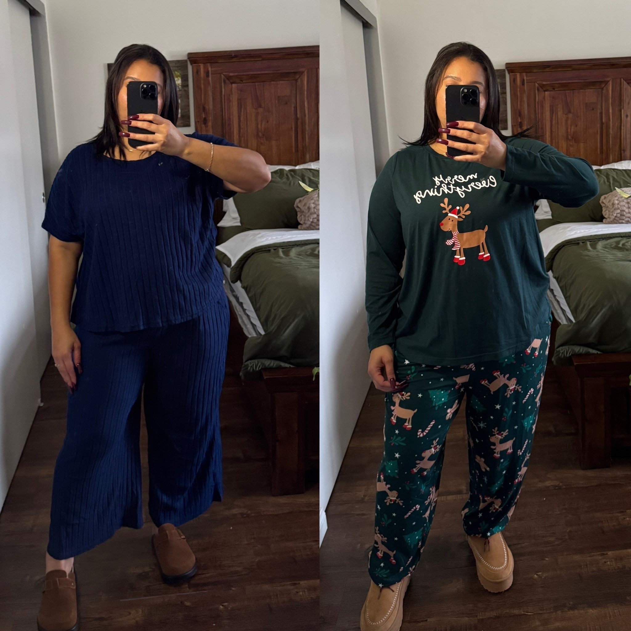 Obsessed with these super soft and comfortable lounge pieces that I’ve been wearing nonstop. The material is so soft, elastic waistband, and tummy friendly. Perfect for lounging, work from home outfit , or just being cozy. 

Blue matching set- size 10
Christmas matching set - size 10

Midsize fashion 
Midsize outfit 
Cozy outfit 
Loungewear 
Curvy fashion 
Casual outfit 
Pjs 
Pajamas 
Holiday outfit 

#LTKMidsize #LTKootd #LTKmomlife
