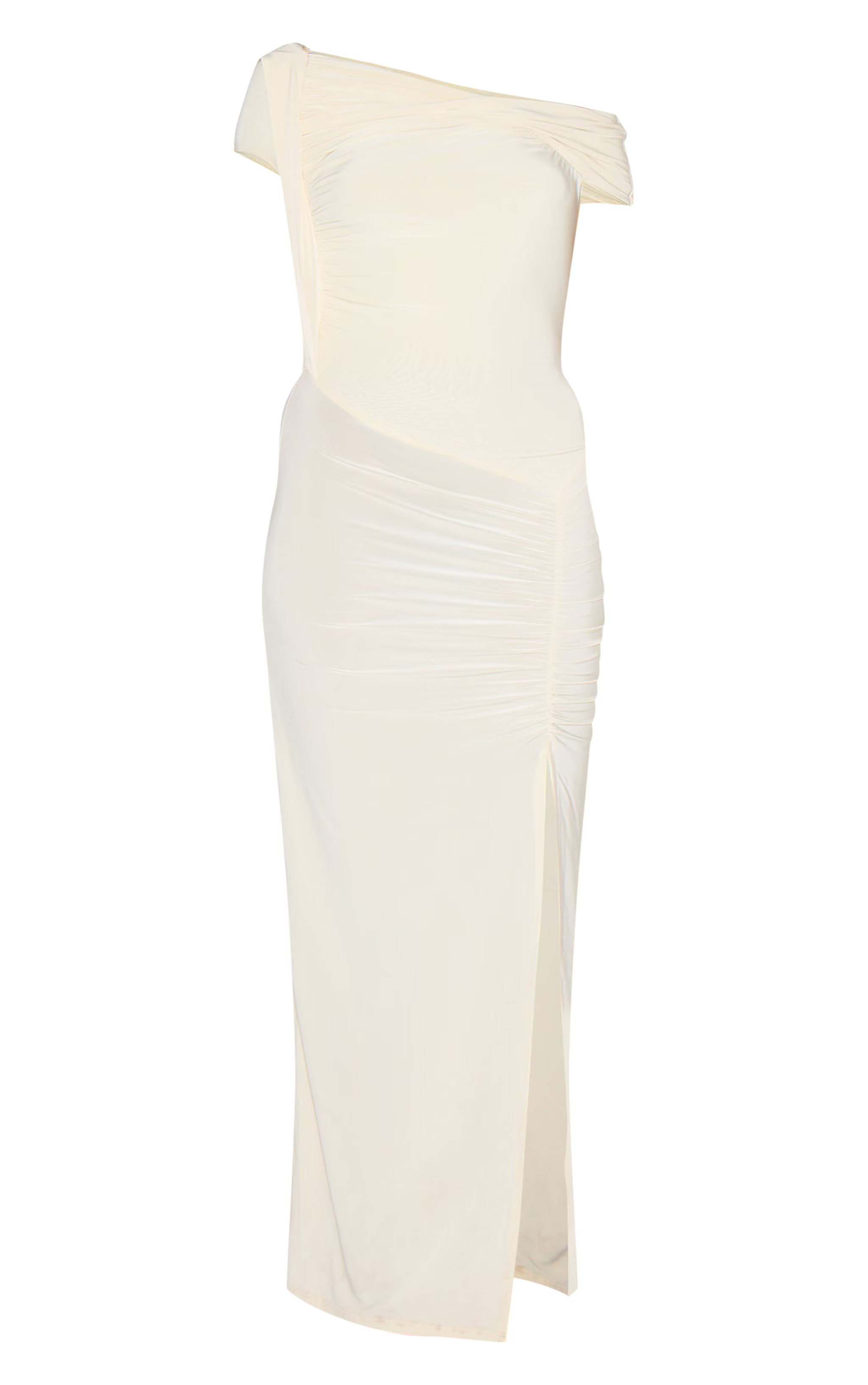 Butter Yellow Slinky Twist Detail Maxi Dress | PrettyLittleThing US