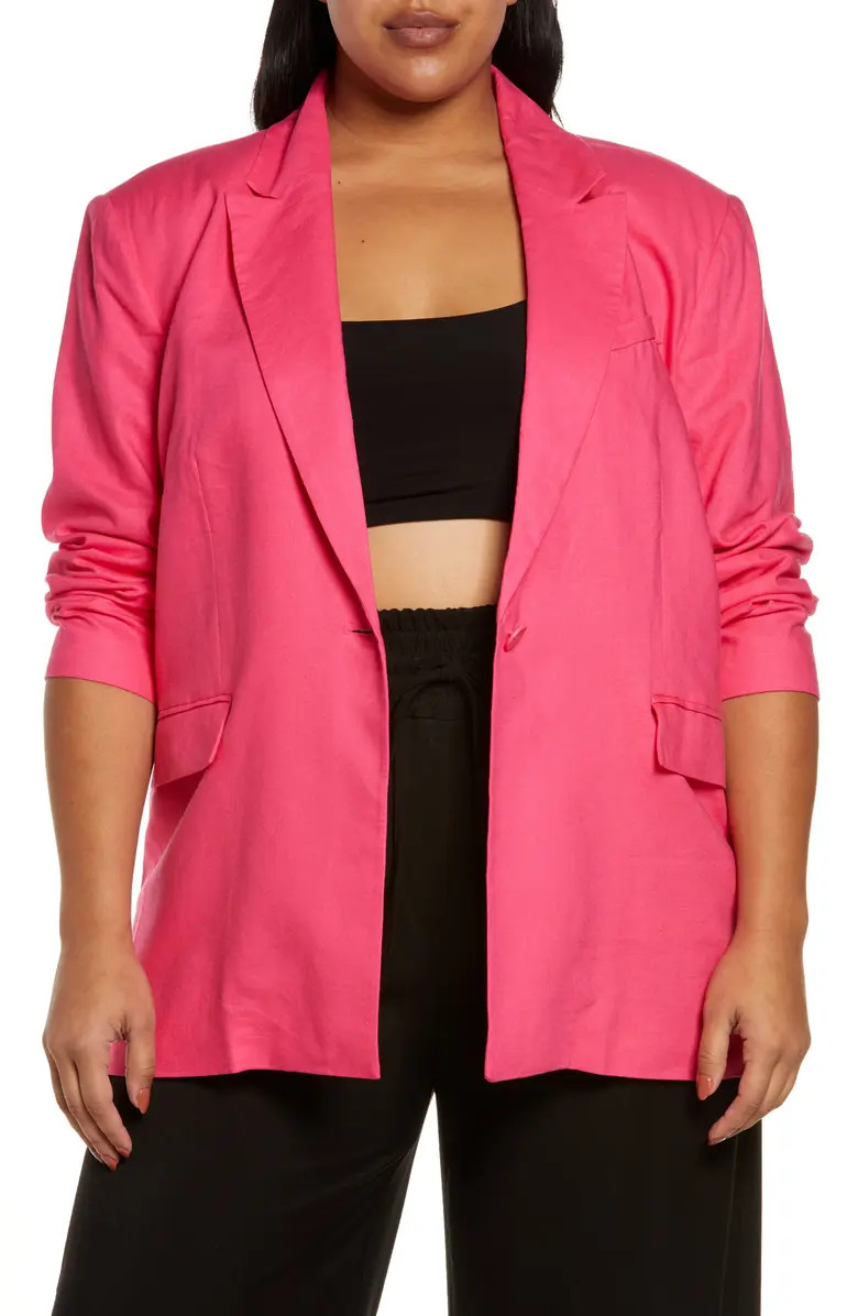 Open Edit Oversize Linen Blend Blazer | Nordstrom | Nordstrom
