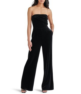Steve Madden Swanilda Velvet Strapless Neck Sleeveless Wide Leg Jumpsuit | Dillard's | Dillard's