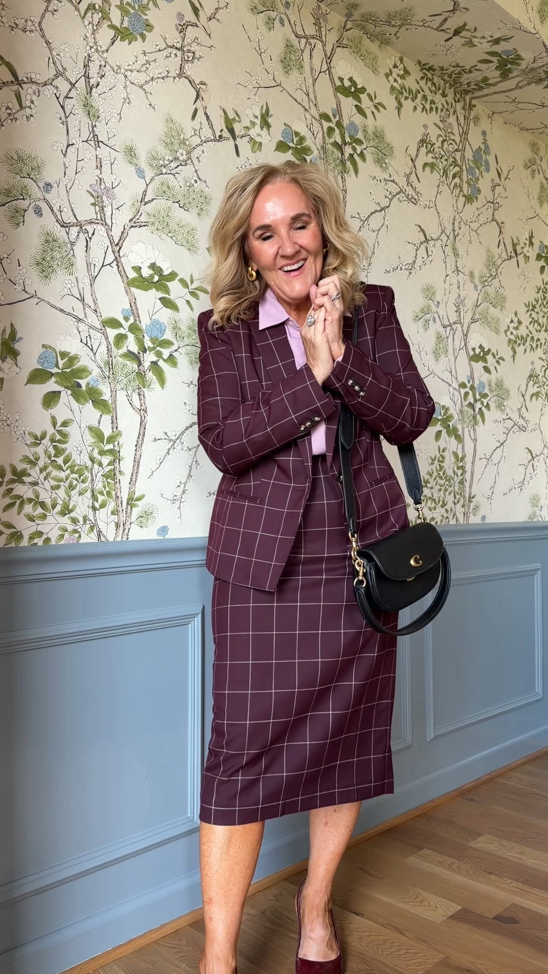 @anntaylor styling event! 25% off 
Wearing size 8 petite in pants 
Medium in tops 
10 petite in blazer 
8 in skirt 
8 petite in denim dress

Professional outfit, burgundy suit, burgundy blazer professional outfit 

#LTKSaleAlert #LTKOver40 #LTKWorkwear

#LTKPetite