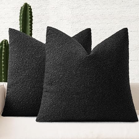 MIULEE 20x20 Inch Decorative Pillow Covers for Couch Bed Set of 2 Textured Boucle Neutral Throw P... | Amazon (US)