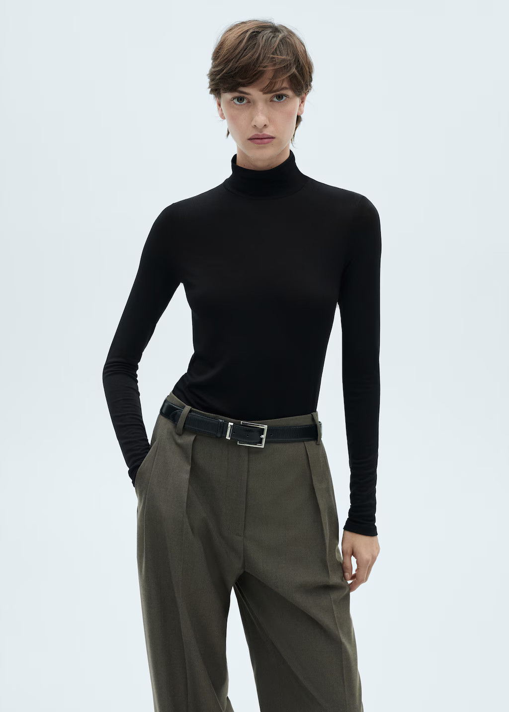 Turtleneck long-sleeved t-shirt - Women | MANGO USA | Mango (US/MX/AU)