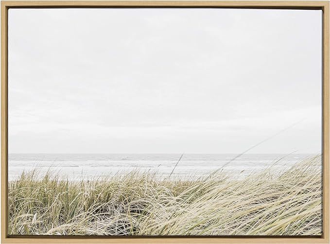 Kate and Laurel Sylvie East Beach Framed Canvas Wall Art by Amy Peterson, 23x33 Natural, Chic Coa... | Amazon (US)