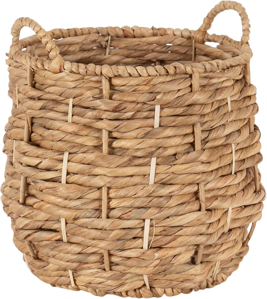 Kate and Laurel Livia Modern Two-Piece Woven Basket Set, 16 x 16 and 13 x 13, Natural Water Hyaci... | Amazon (US)