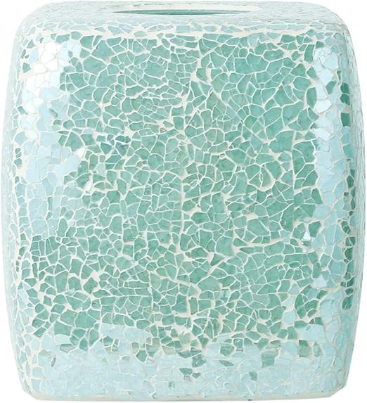 Whole Housewares Mosaic Glass Tissue Holder Decorative Tissue Cover Square Box (Turquoise) | Amazon (US)