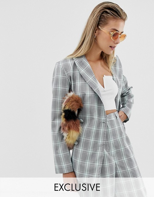 Reclaimed Vintage inspired blazer in check print | ASOS US
