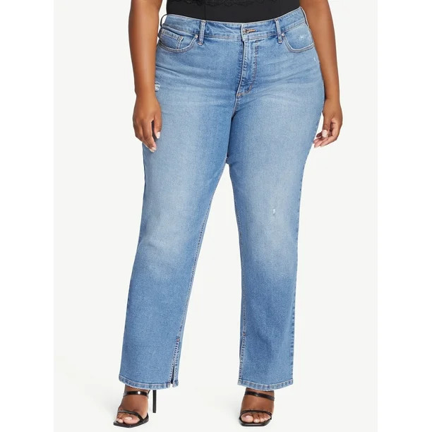 Sofia Jeans by Sofia Vergara Women's Plus Size Super High-Rise Classic Slim 90s Straight Jeans - ... | Walmart (US)