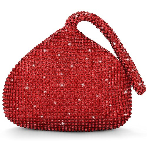 AIJUN Women's Rhinestone Purse Evening Bags Triangle Sparkly Clutch Purses for Women Party Prom Cock | Amazon (US)