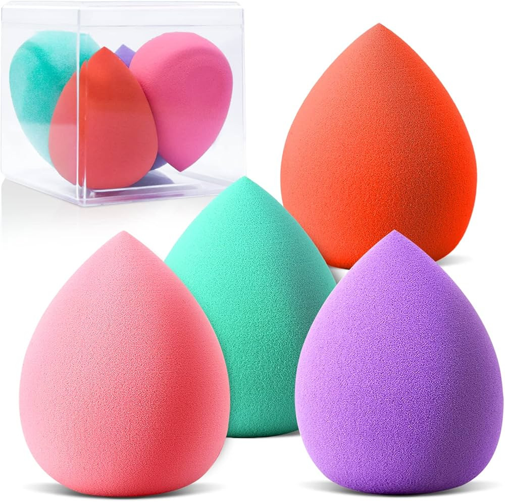Sokurang Latex free muti-color teardrop beauty blender, egg shape makeup sponge for blending, 4 p... | Amazon (US)
