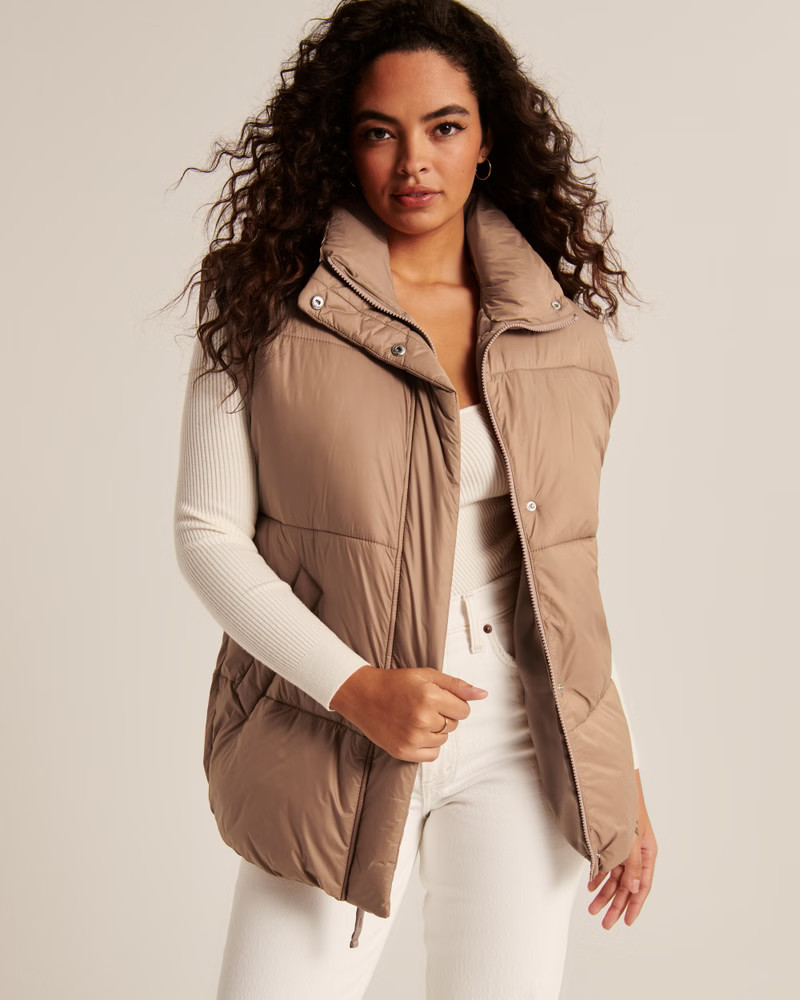 Oversized Quilted Puffer Vest | Abercrombie & Fitch (US)