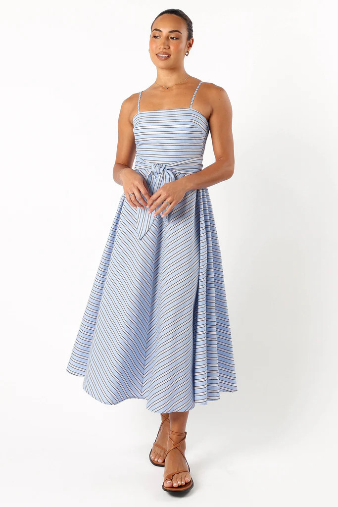 Jett Midi Dress - Blue Stripe | Petal & Pup (US)