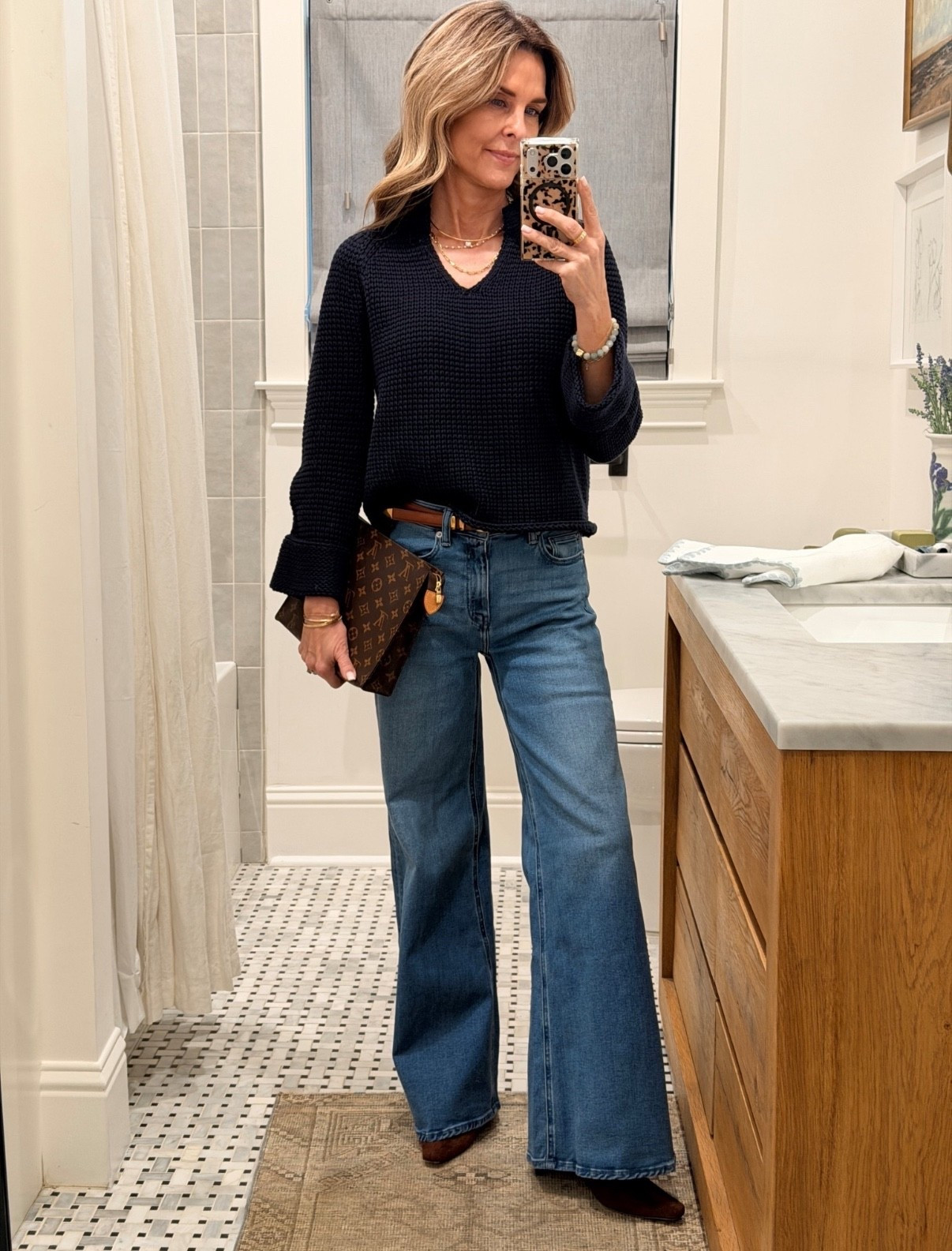 -Brochu Walker sweater is a luxe keeper sz XS 
-New Quince $60 palazzo jean! I’m 5’6” wearing 30” length. I sized up one size  

#LTKootd #LTKOver40