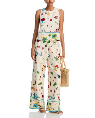 Border Print Mixed Print Sleeveless Tank Top & Wide Leg Pants - Exclusive | Bloomingdale's (US)