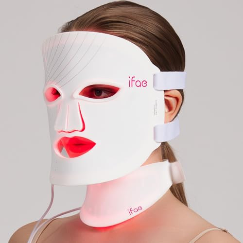 Red Light Therapy Mask for Face and Neck, 7 Colors with NIR Led Face Mask Light Therapy with Eye Protection and Remote, Rechargeable Ergonomic Design for True Anti-Aging Skincare at Home White | Amazon (US)