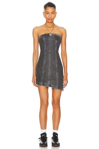 Abrand Chloe Bustier Mini Dress in Washed Black from Revolve.com | Revolve Clothing (Global)