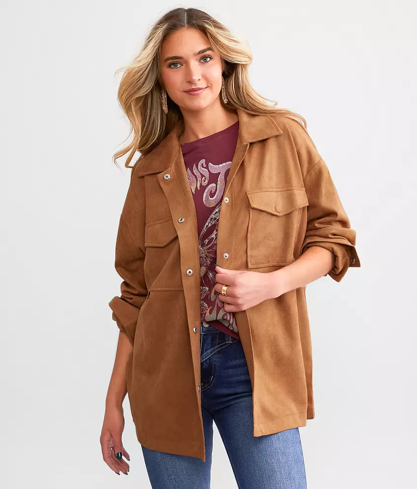 Faux Suede Shacket | Buckle