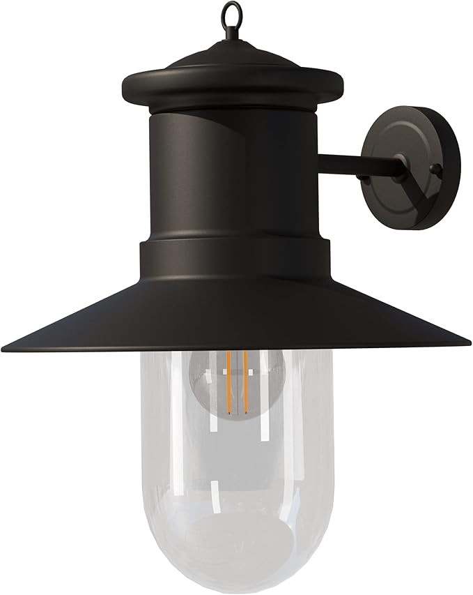 Ambiate Bolta Rustic Farmhouse Style Wall Sconce, Outdoor Use, Medium Base (E26) Socket, Black Fi... | Amazon (US)