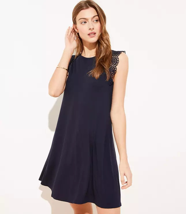Lace Trim Swing Dress | LOFT