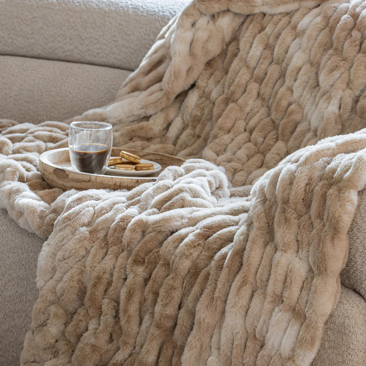 Caramel Swirl Double-sided Minky Blanket | Sunset Snuggles