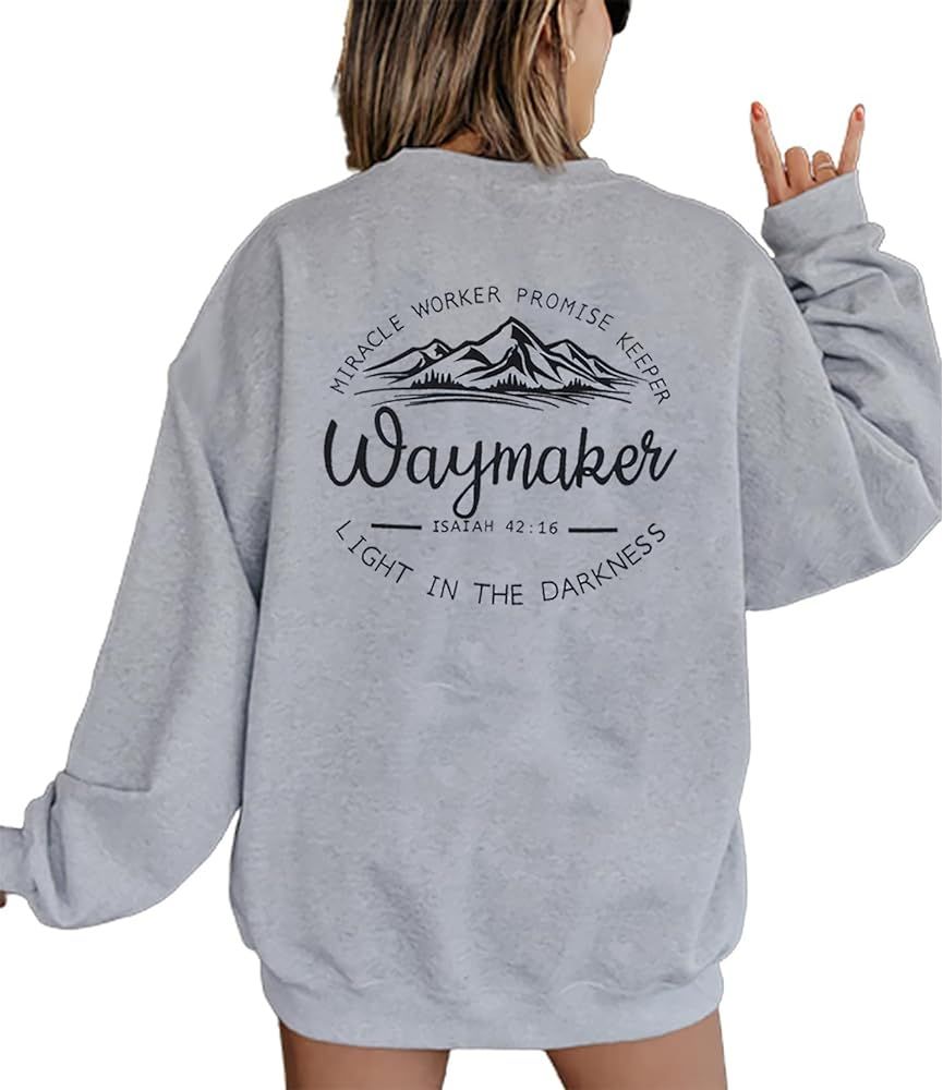 JINTING Christian Sweatshirt for Women Waymaker Miracle Worker Promise Keeper Hoodie Christian Gi... | Amazon (US)