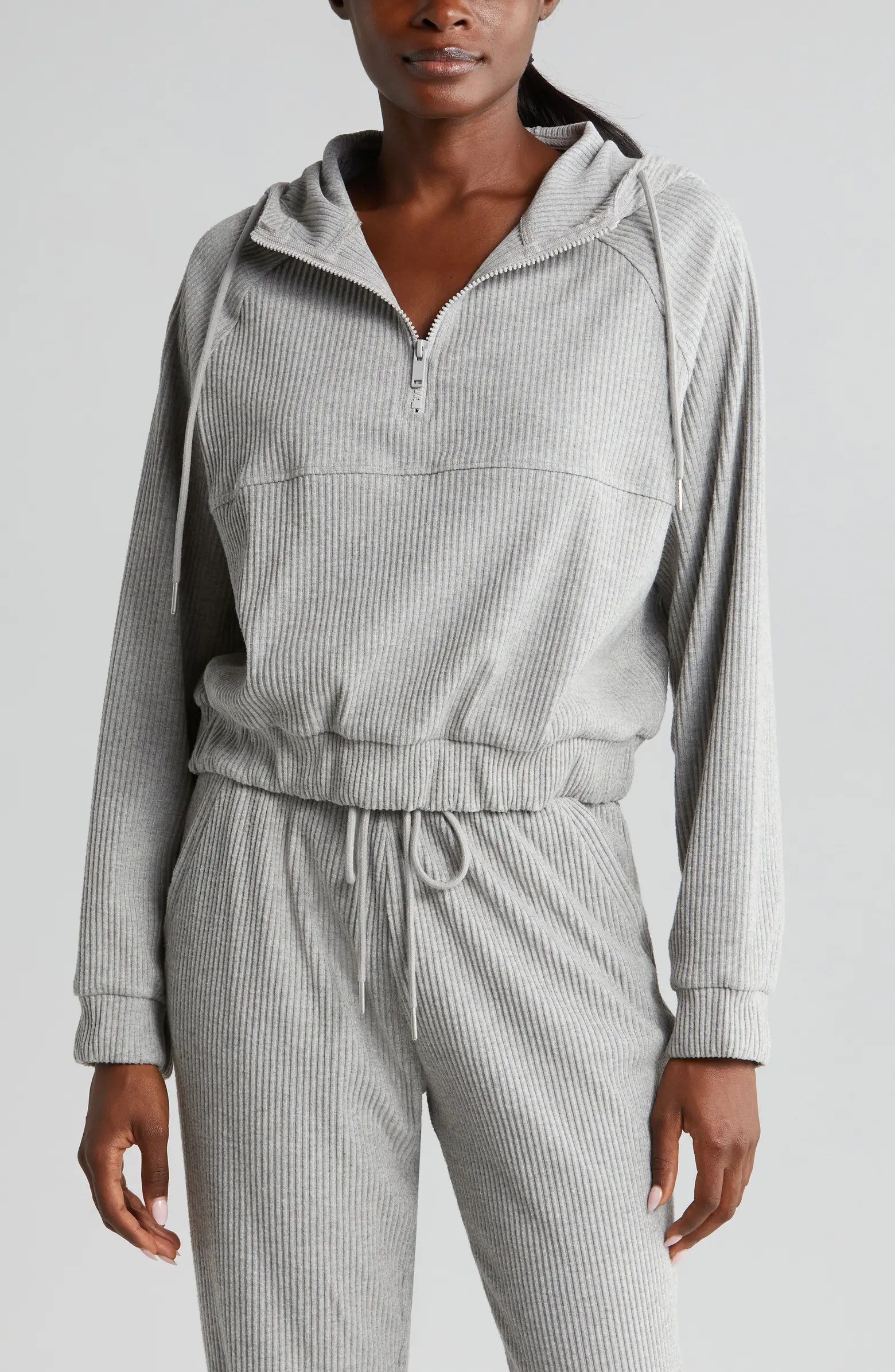 Cozy Rib Half Zip Hoodie | Nordstrom