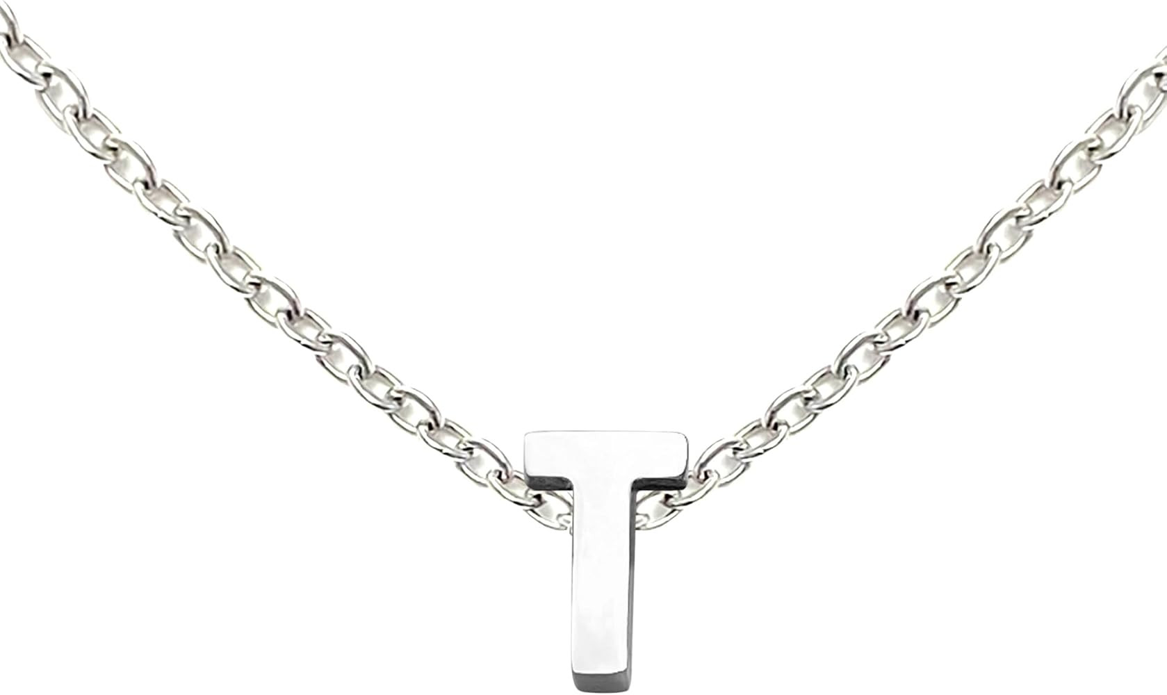 Initial Necklaces For Women-Letter Necklace Gold Silver Plated A-Z Pendant Titanium Necklace For ... | Amazon (US)