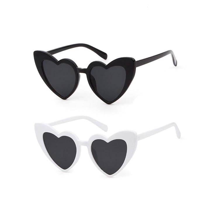 Love Heart Shaped Sunglasses Women Vintage Cat Eye Mod Style Retro Glasses | Amazon (US)