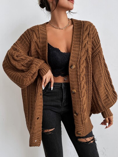 Bishop Sleeve Button Up Cardigan
   SKU: sW210618247526464      
          (3644 Reviews)
       ... | SHEIN