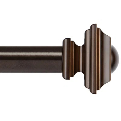 Goscho Bronze Curtain Rod Set For Windows 32 To 86 Inches With Square Finials | Wayfair North America