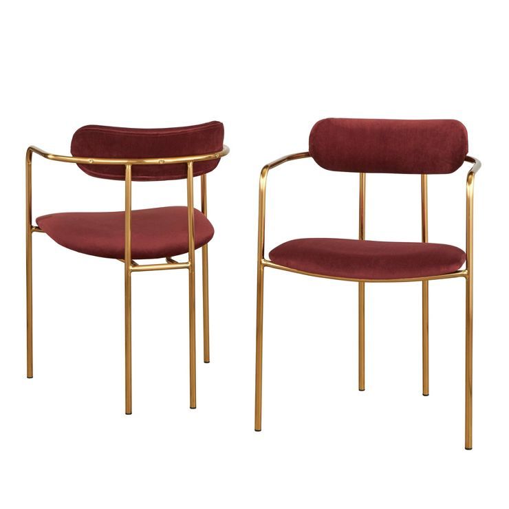 Set of 2 Healey Retro Velvet Dining Armchairs - Buylateral | Target