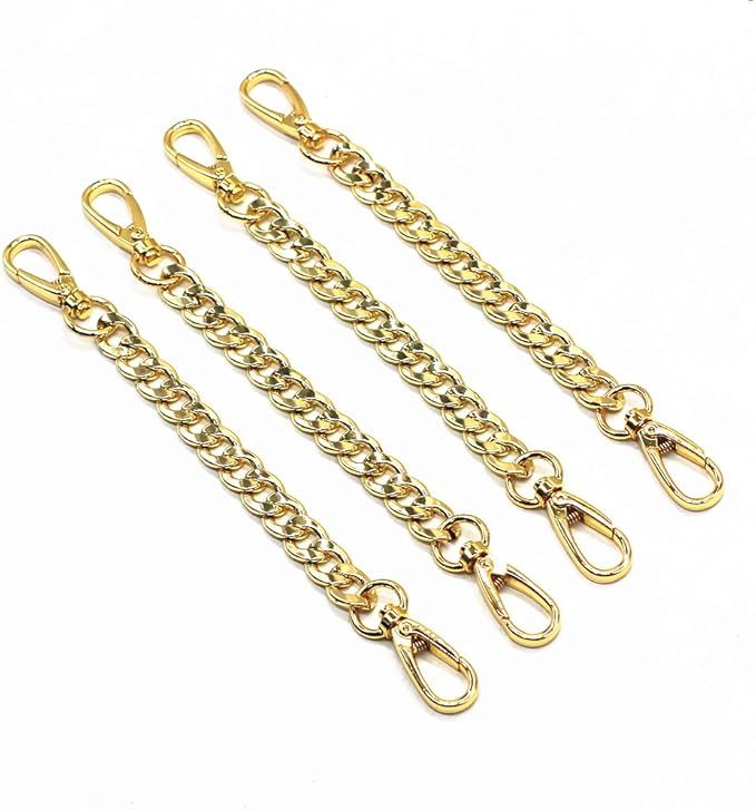 Model Worker 4-Pack 1/2" Wide 7.9" Length DIY Iron Flat Chain Strap Silver Handbag Chains Accesso... | Amazon (US)